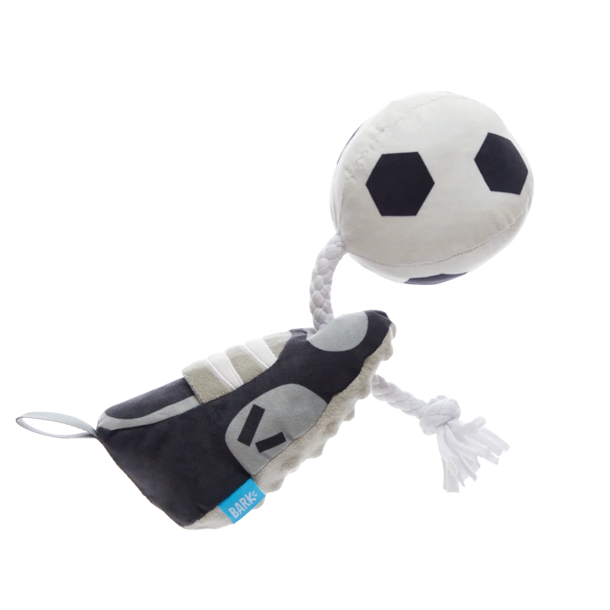 World Pup Cleat Plush Tug + Enrichment Dog Toy